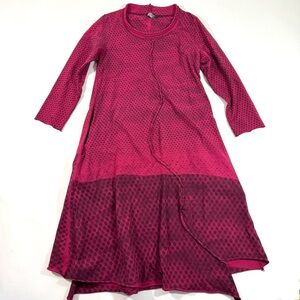 Cynthia Ashby Lagenlook A Line Midi Dress Pink Print